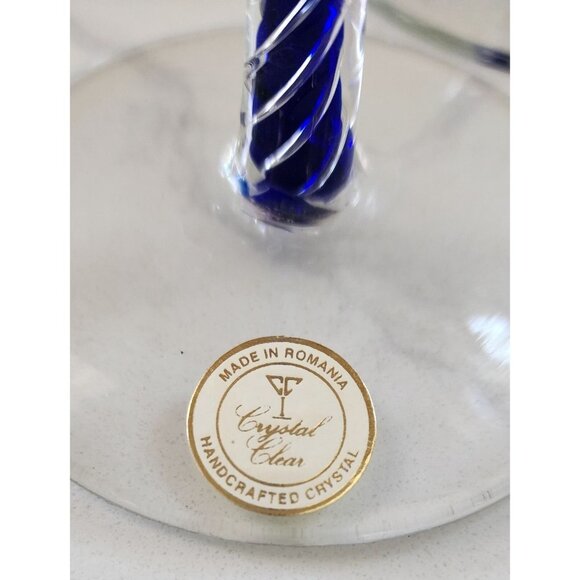 Crystal Candle Holder Set of 3, Blue Stem Candle Holders, Table Centerpiece - Picture 10 of 11